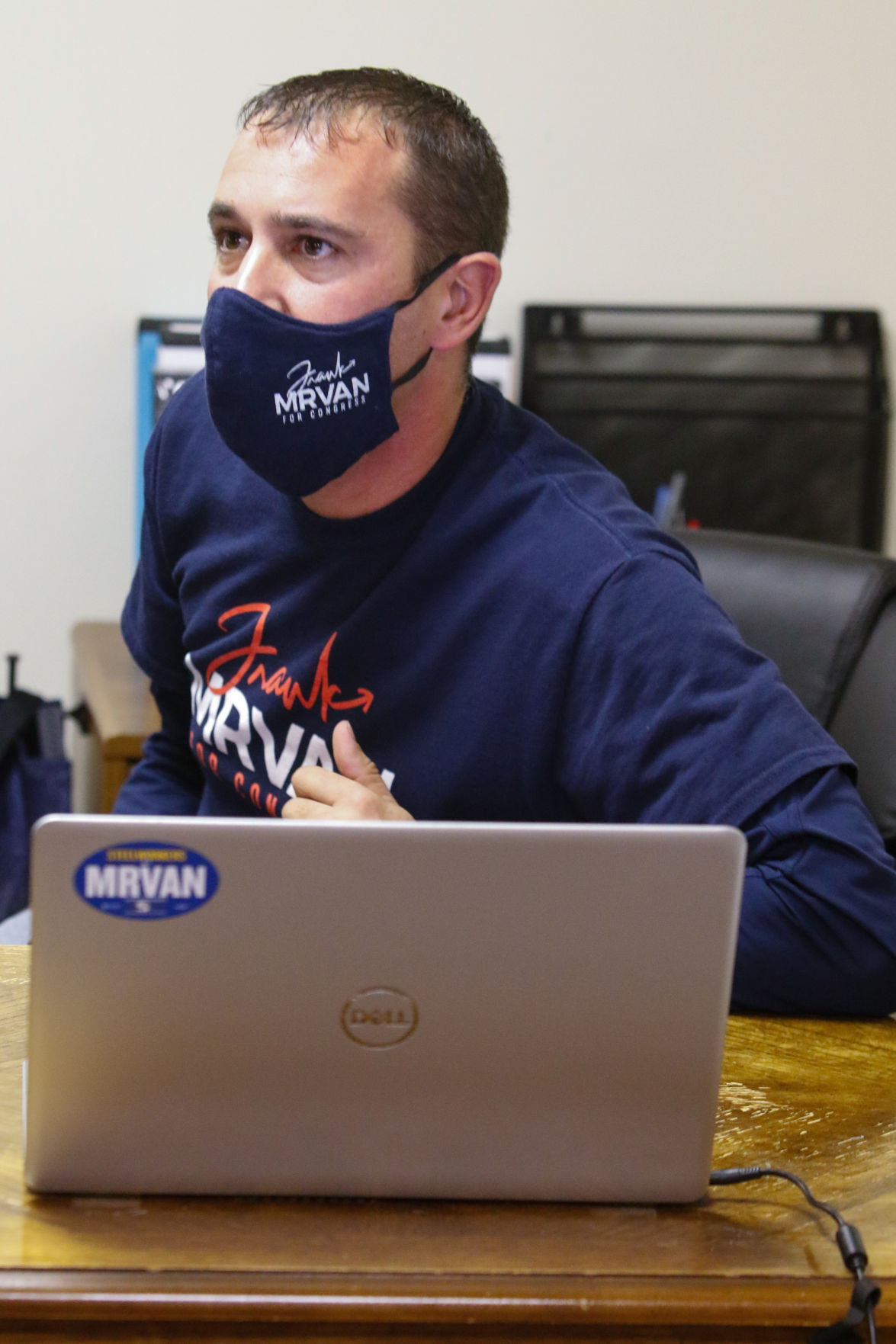 Frank Mrvan visits headquarters on Election Night